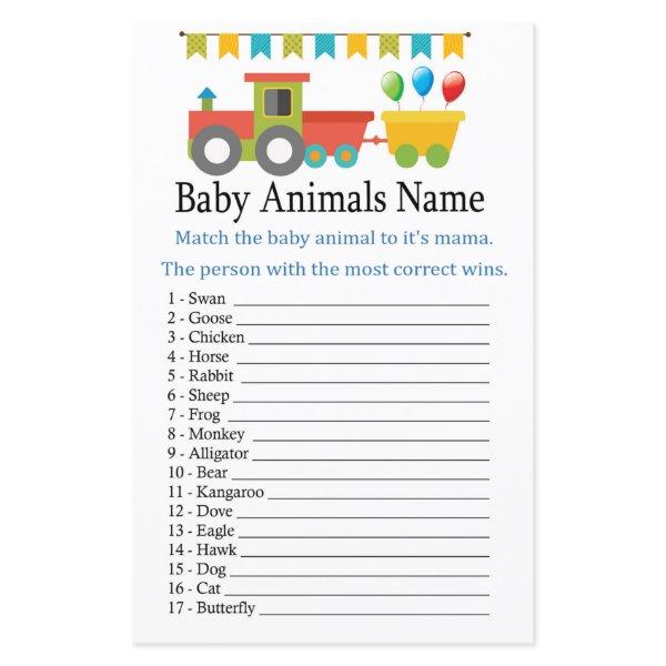 Toy train Baby Animals Name Game