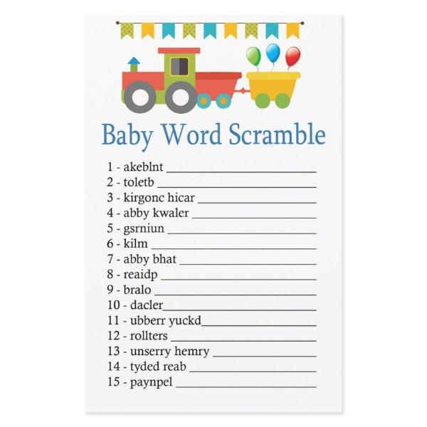 Toy train Baby word scramble game