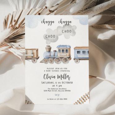 Train baby shower invite, Chugga Boy