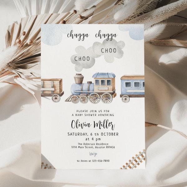 Train baby shower invite, Chugga Boy
