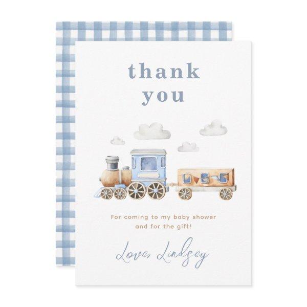 Train Baby Shower Thank You Card