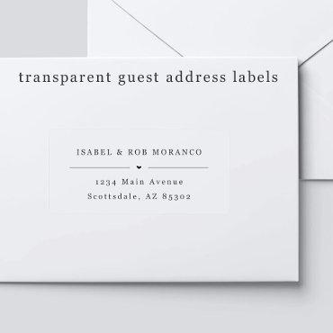 Transparent Wedding Guest Address Labels