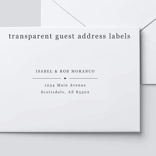 Transparent Wedding Guest Address Labels