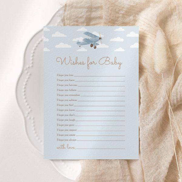 Travel Airplane Baby Shower Wishes for Baby