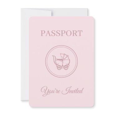 Travel Theme Baby Shower Pink Passport