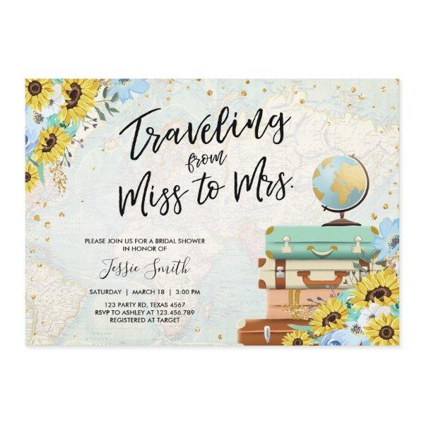 Traveling From Miss to Mrs Sunflower Bridal Shower