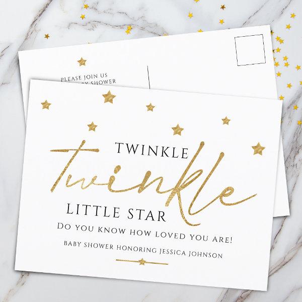 Trendy Gold Stars Twinkle Twinkle  Postcard