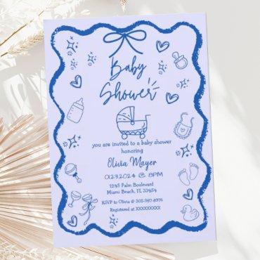 Trendy Quirky Wavy Hand Drawn Bow