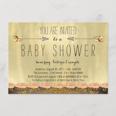 Tribal Arrow Boy Baby Shower Invitation
