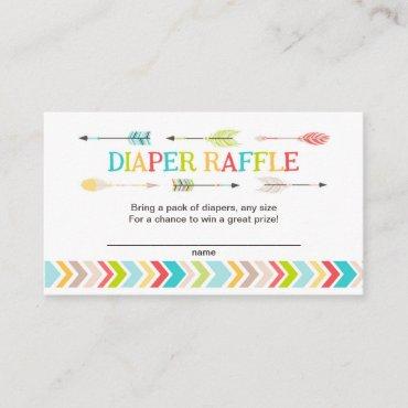 Tribal baby shower diaper raffle tickets / games enclosure card
