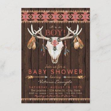 Tribal Skull Baby Shower Invitations