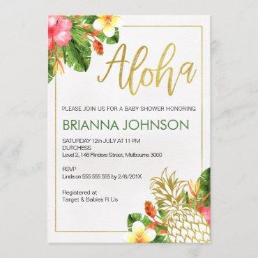Tropical Aloha Pineapple BabY Shower Invitation