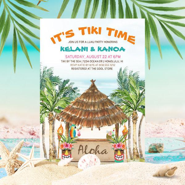Tropical Beach Tiki Luau Couples Shower