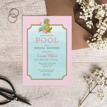 Tropical drinks Poolside Bridal shower