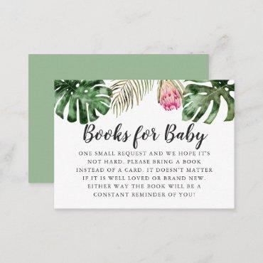 Tropical Greenery Baby Shower Book Request Enclosure Card