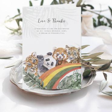 Tropical Jungle Baby Animals | Baby Shower Thank You Card