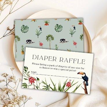 Tropical Jungle Boy Baby Shower Diaper Raffle  Enclosure Card