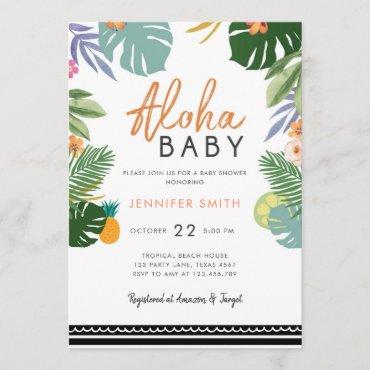Tropical Party Luau Aloha Cuban Baby Shower Invitation