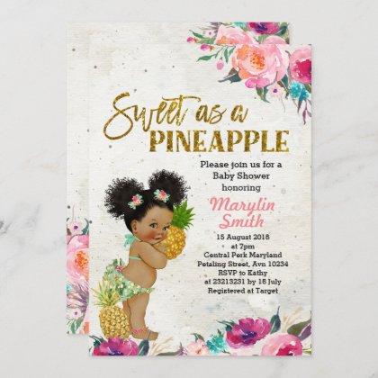 Tropical Pineapple Baby Shower Invitation
