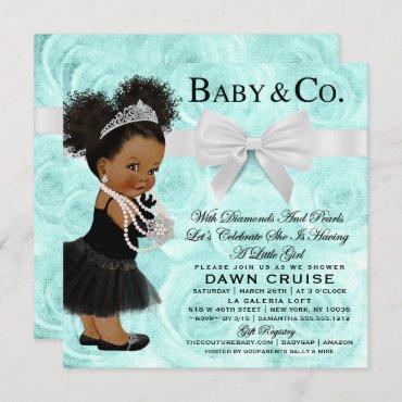 Turquoise Blue Watercolor Baby Shower Invitation