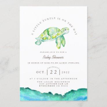 Turtle Watercolor | Ocean Life Baby Shower Invitation