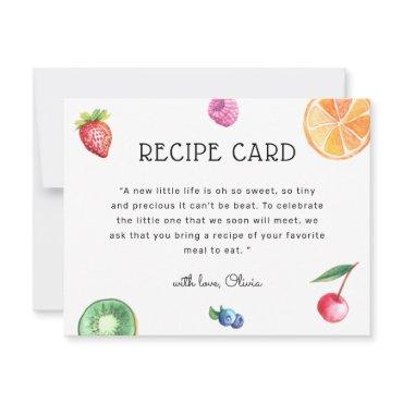 Tutti Fruitti Baby Shower Recipe Card