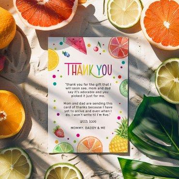 Tutti Fruitti Sweet Baby Shower Thank You Card