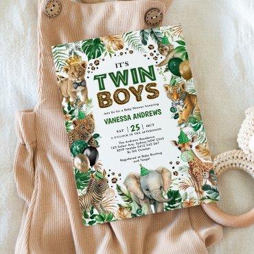 Twin Boys Jungle Safari Wild Animals