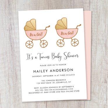 Twin Girls Carriage Watercolor