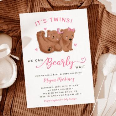 Twin Girls Cub Bear Baby Shower