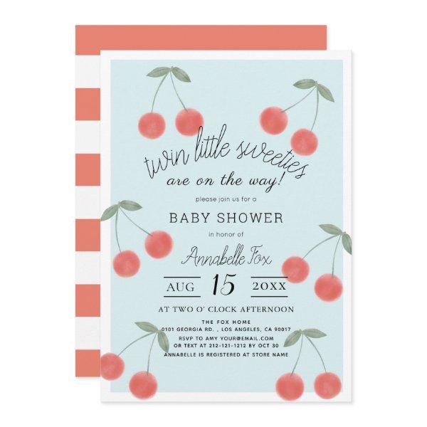Twin Little Sweeties Cherries Blue