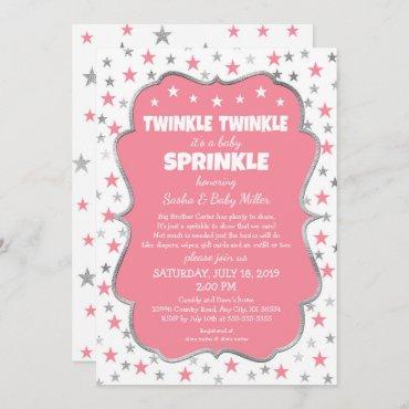 Twinkle Baby Sprinkle girl shower invitations