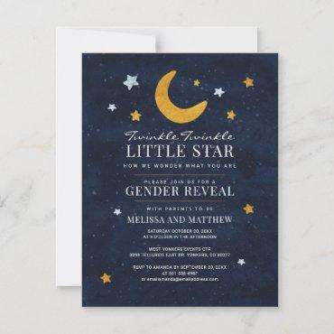 Twinkle Little Star Couples Baby Gender Reveal Invitation