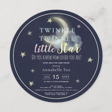 Twinkle Little Star Navy Blue Circle