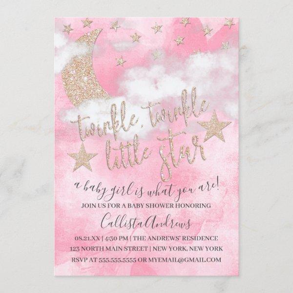 Twinkle Little Star Pink Glitter Girl