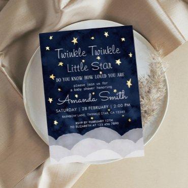 Twinkle Little Star Whimsical Baby Shower  Foil