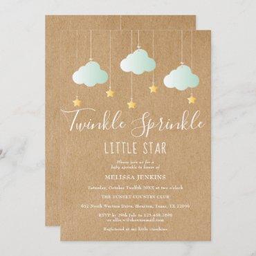 Twinkle Sprinkle Baby Shower / Sprinkle Rustic Invitation