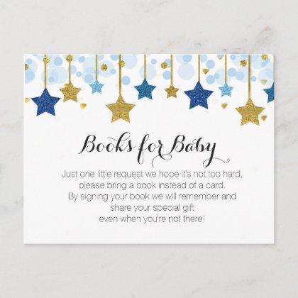 Twinkle Twinkle Baby Shower - Bring a book insert Invitation Postcard