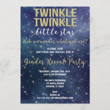 Twinkle Twinkle little star gender reveal Invitation