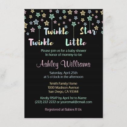 Twinkle Twinkle Little Star Gender Reveal Neutral Invitation