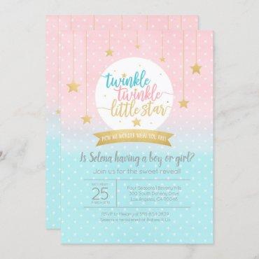 Twinkle Twinkle Little Star Gender Reveal Shower Invitation