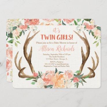 Twins girls  deer antlers