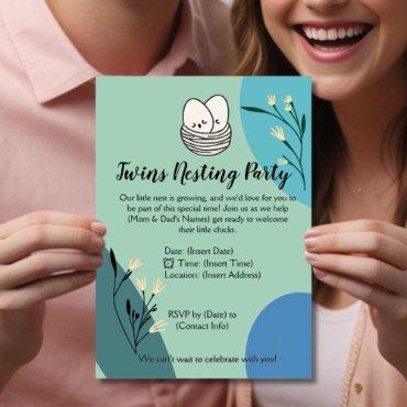 Twins Nesting party parents to be