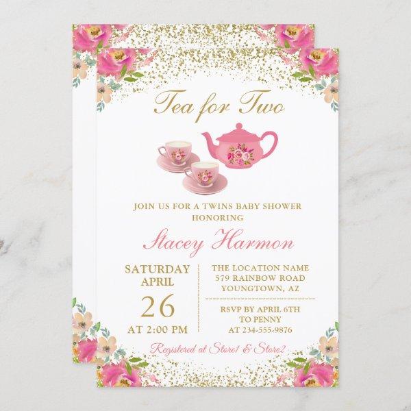 Twins Tea Party Floral Baby Shower With Details