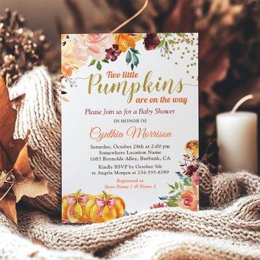 Two Little Pumpkins Autumn Twin Girl