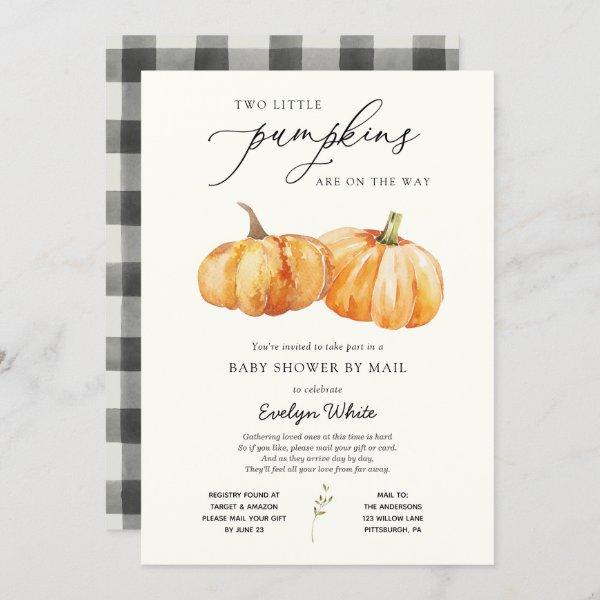 Two Little Pumpkins Twin Baby Shower by Mail