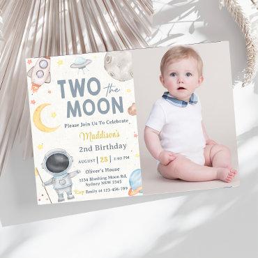 Two The Moon Outer Space Blue 2nd Birthday Party