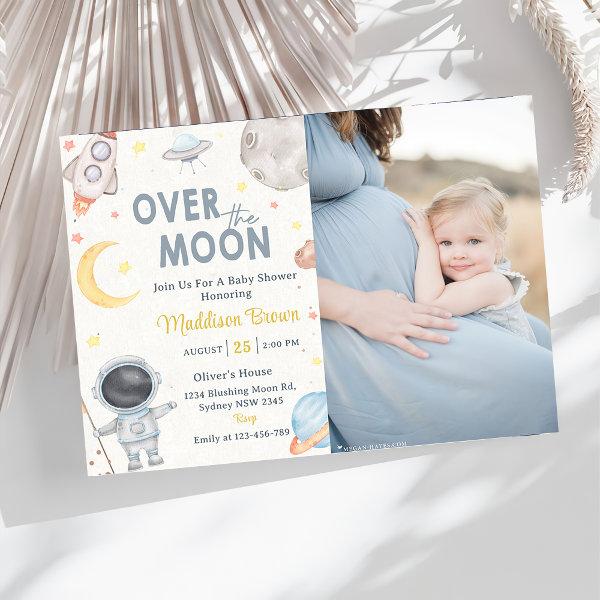 Two The Moon Outer Space Blue Baby Shower  Party