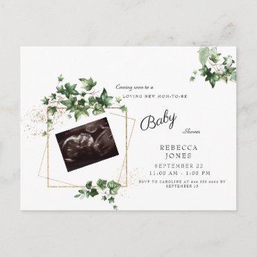 Ultrasound Coming Soon Baby Shower White Invitation Postcard