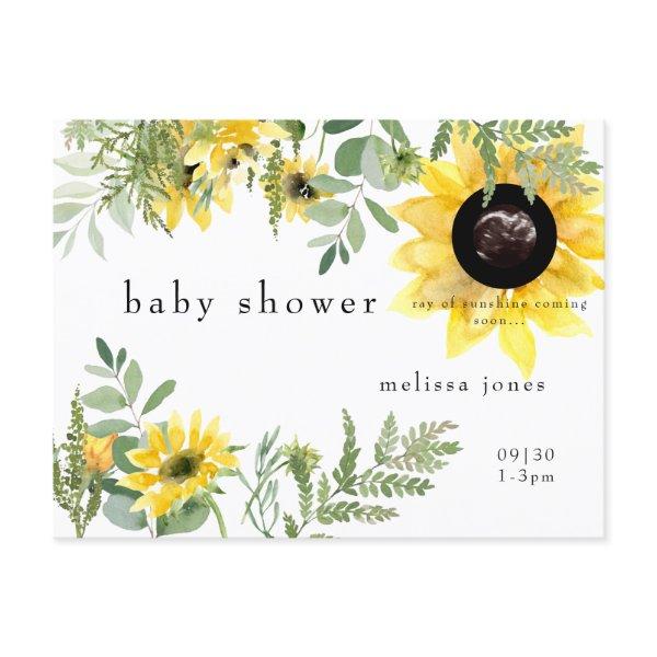 Ultrasound Photo Sunflower Cute Baby Shower   Postcard